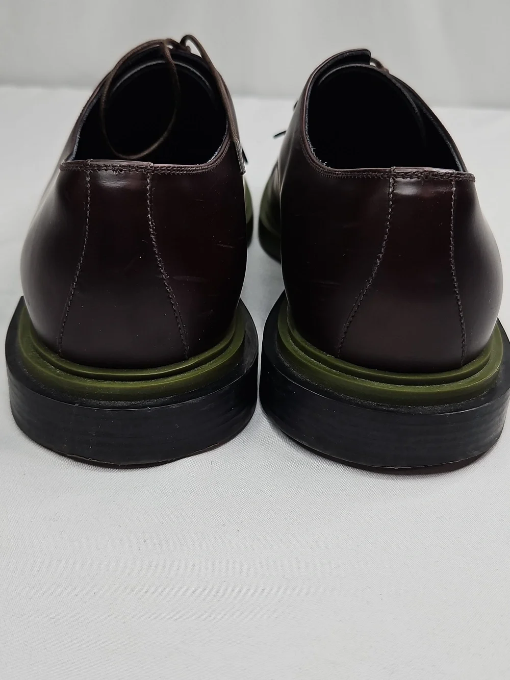 Fendi Men’s Brown Leather Derby Shoes Green Sole Size 7 Made In  Italy